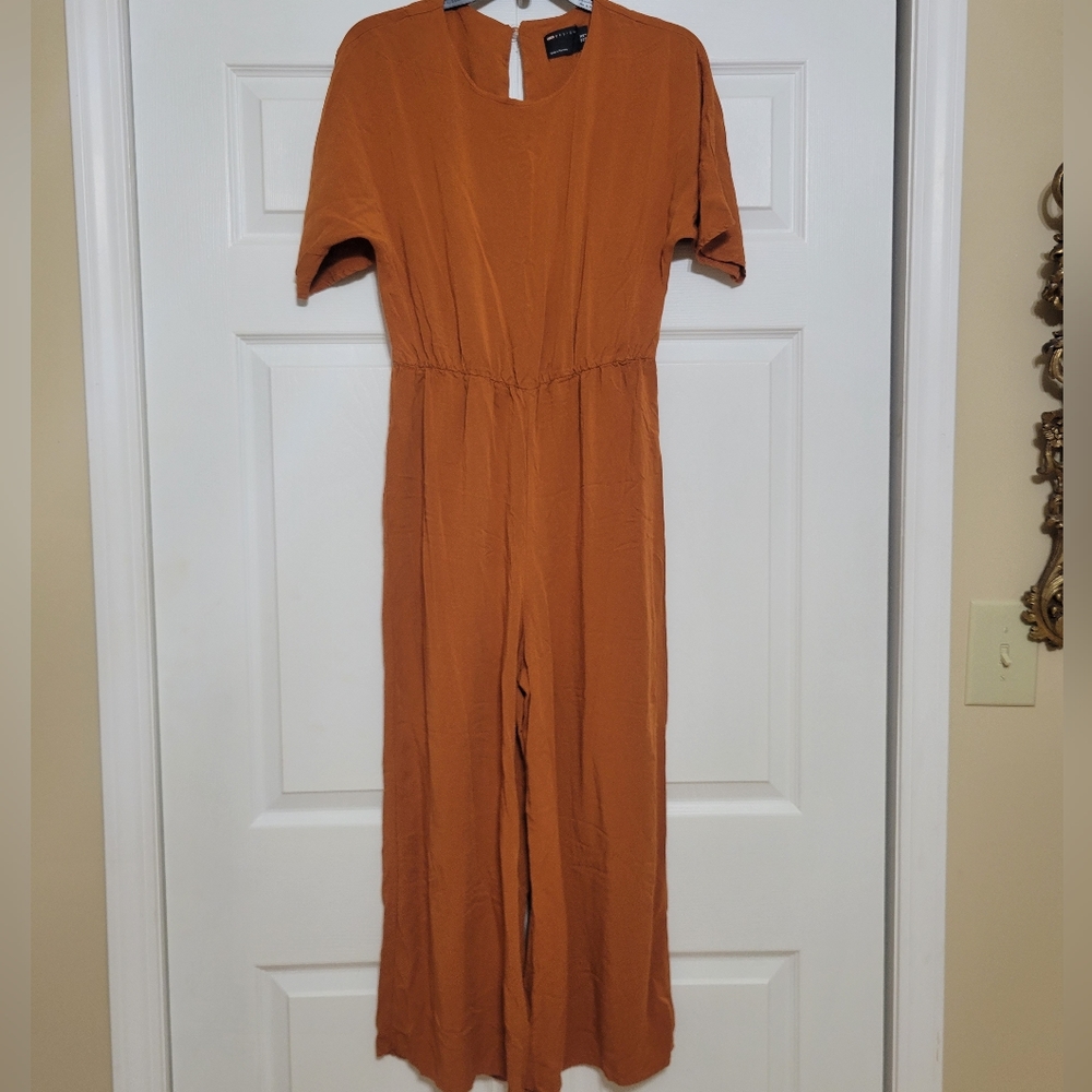 Asos Burnt Orange Cropped Jumpsuit Sz 6